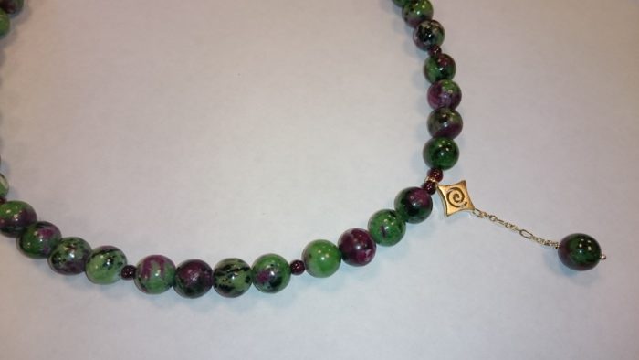 Zoisite with Ruby Gold Necklace