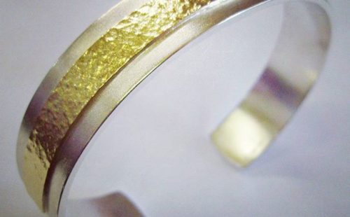 Silver and Gold Gent's Bangle