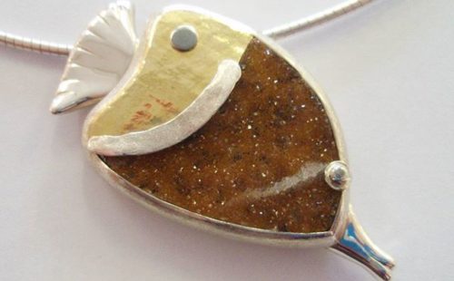 Gold and Silver Agate Fish